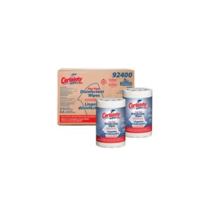  Lingettes désinfectantes Certainty JR 400 feuilles 8''X6''F 2 rouleaux / caisse
